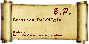 Britvics Pelágia névjegykártya